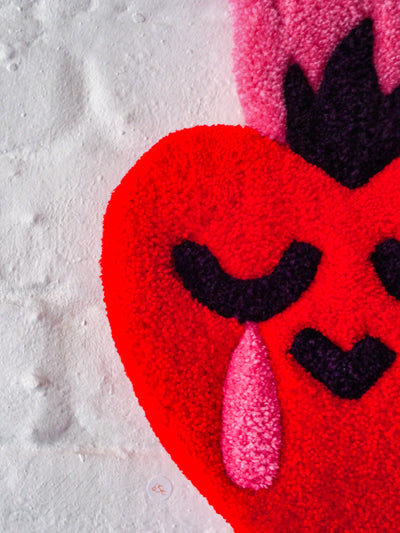 Sacred Heart Wall Tapestry - Red & Pink - Re-leaf