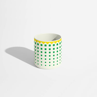 Geometric Porcelain Coffee Cup Green