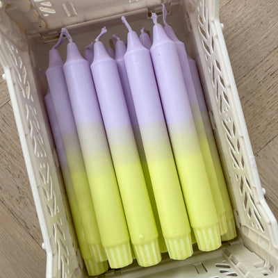Lilas/lime Taper Candle - Re-leaf