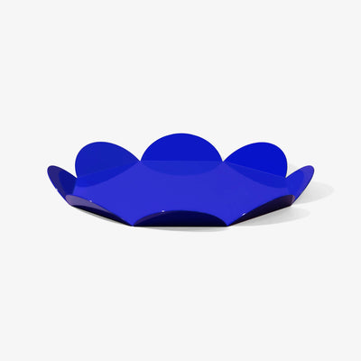 Navy Metal Flower Tray – Sculptural Petal Form