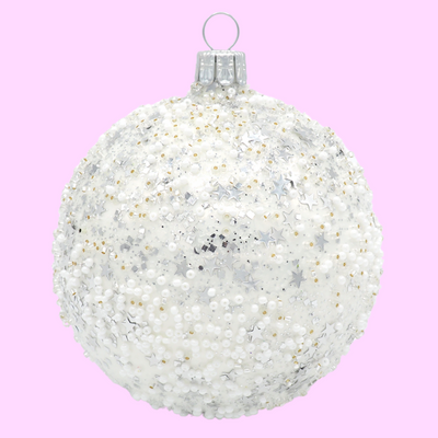 Twinkle bauble Christmas decoration White - Re-leaf
