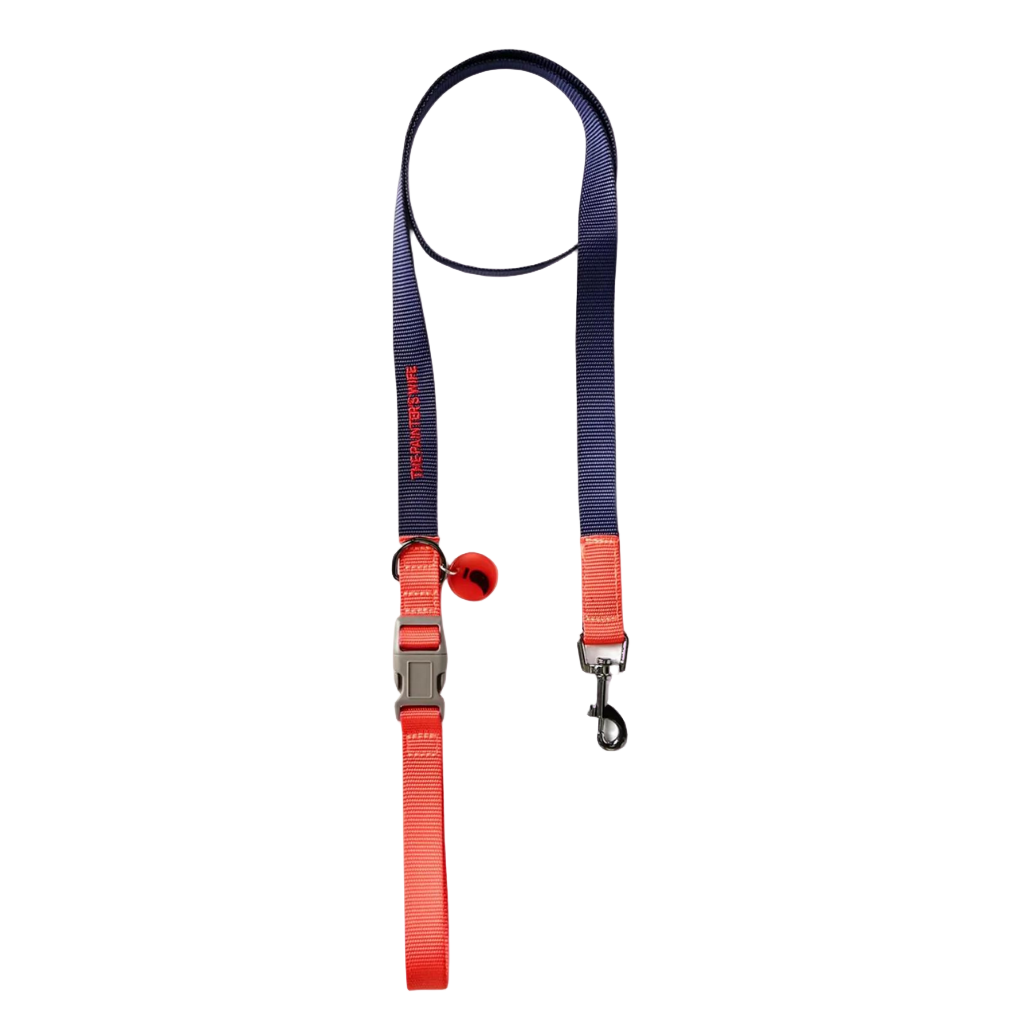 Sonia Dog Leash Vermillion and Cherry - Re-leaf