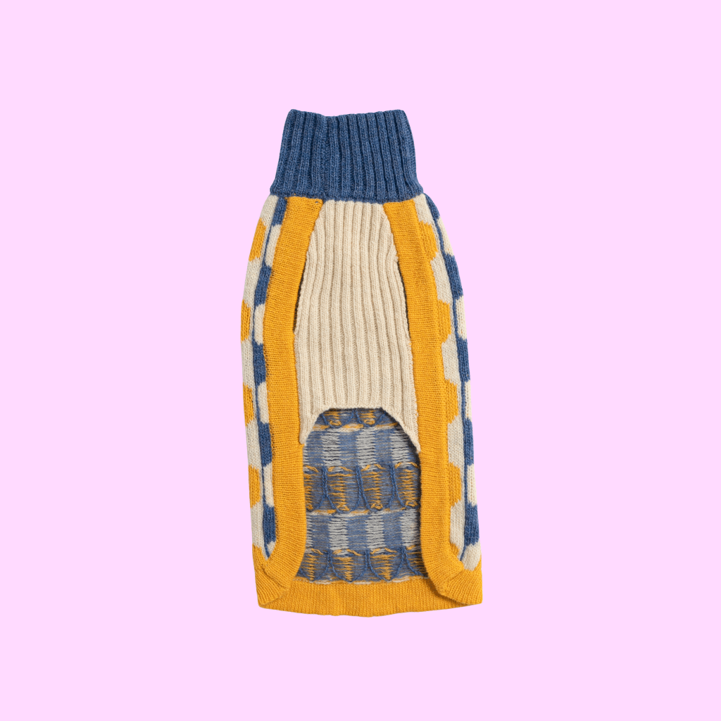 Donald Blue & Yellow Dog Sweater - Re - leaf