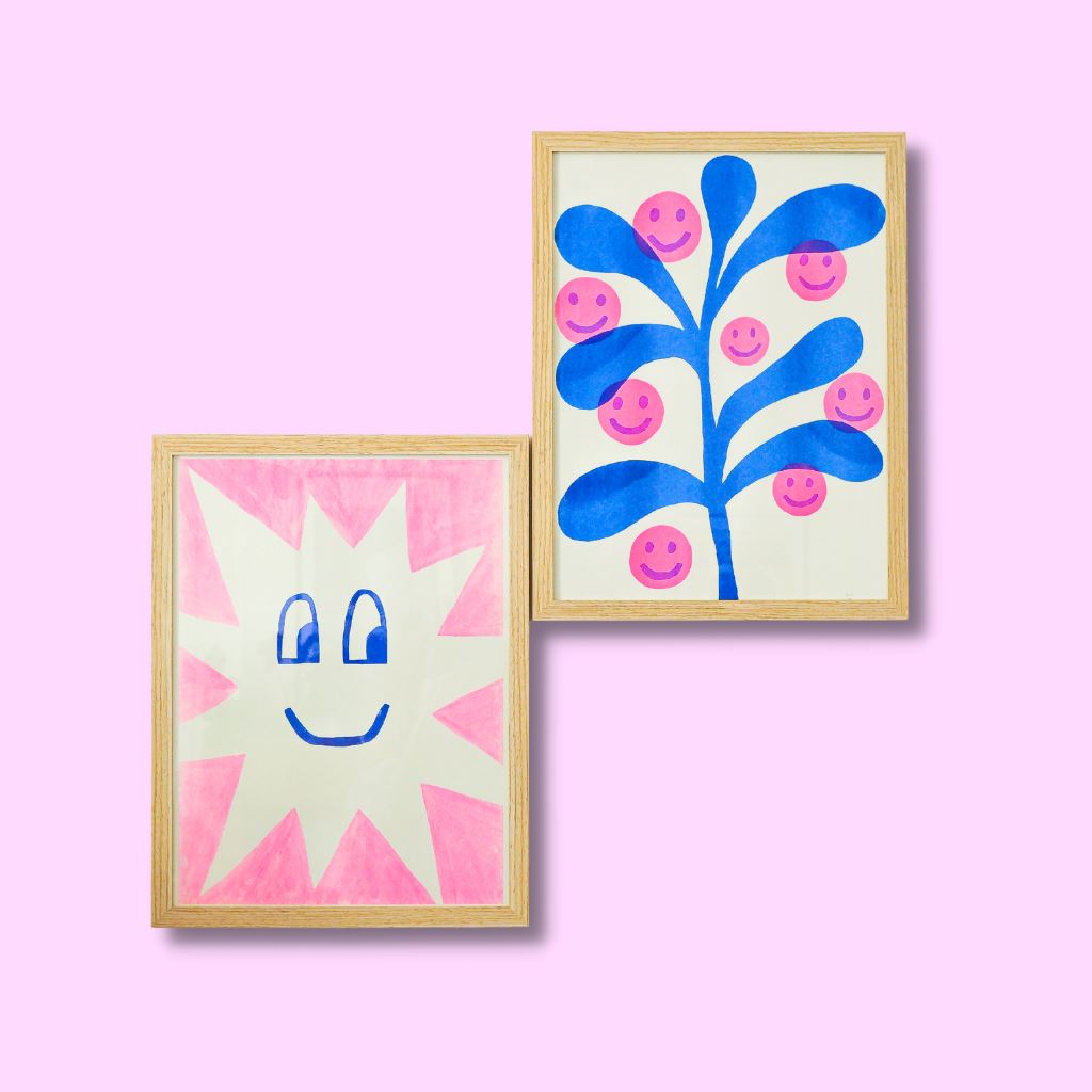 Grow Yourself Happy in pink Prints Tropical Scandinavia