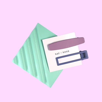 Sienna hair clip in purple and navy - Re - leaf
