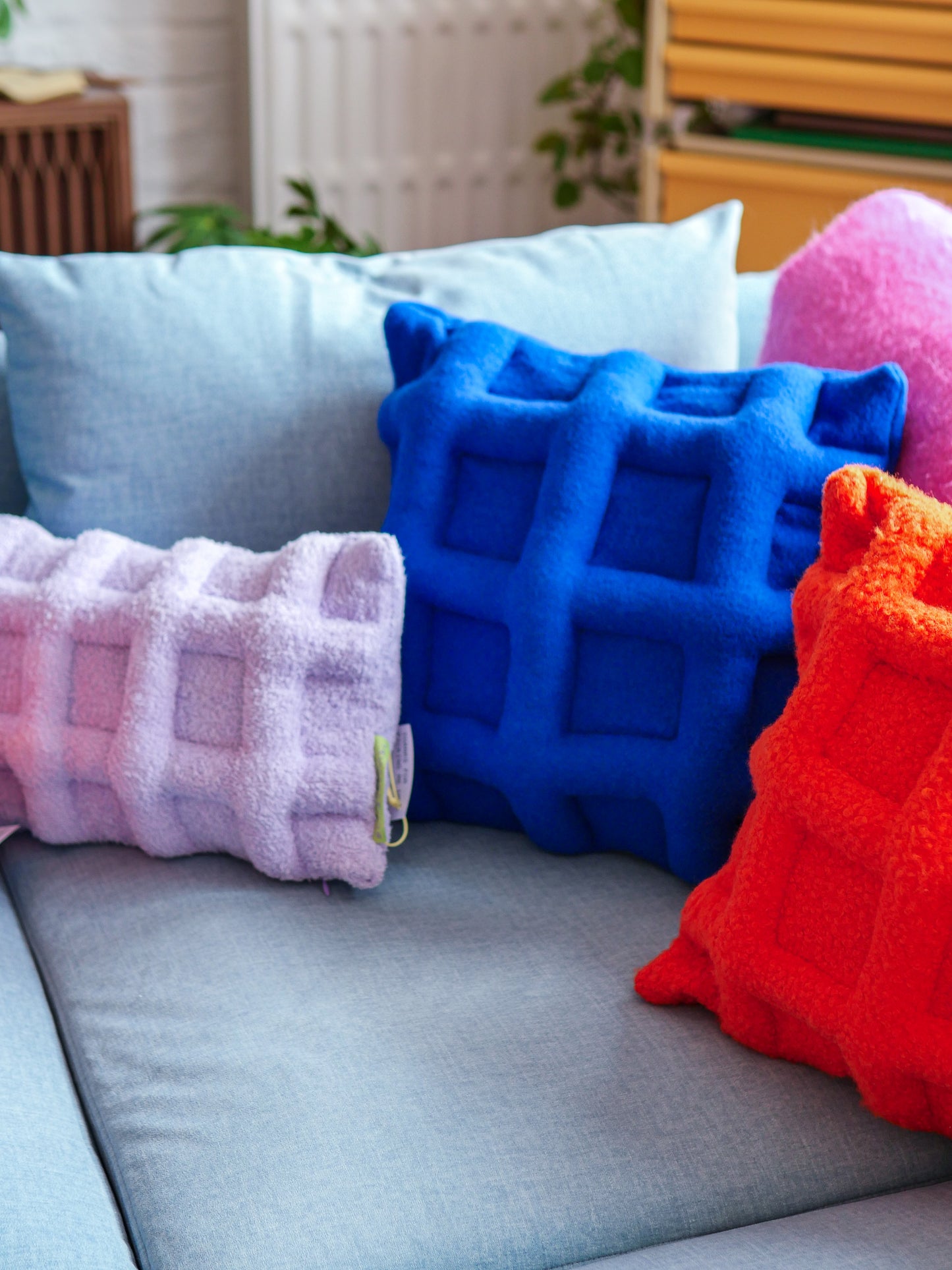 Grid Pillow Tangerine