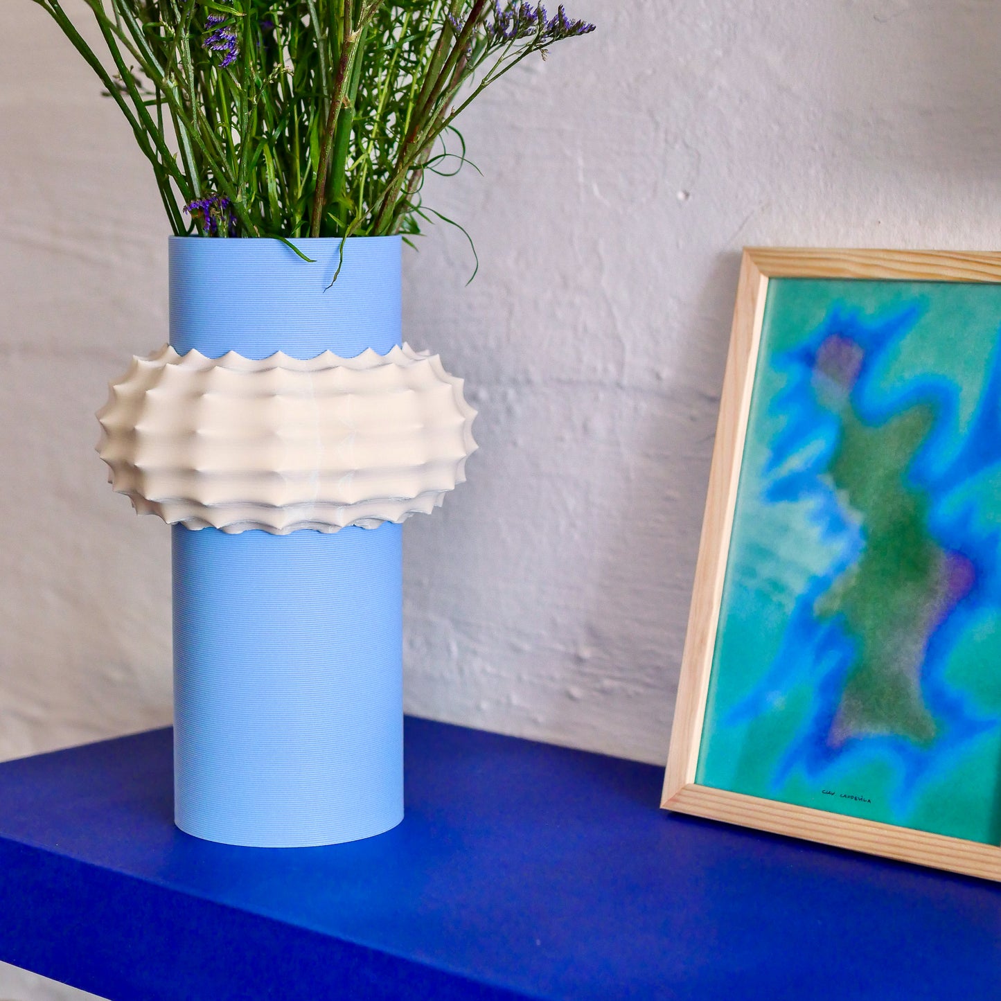 POP Modular Vase Blue Light and Cream