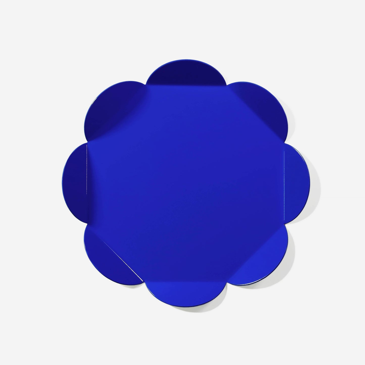 Navy Metal Flower Tray – Sculptural Petal Form