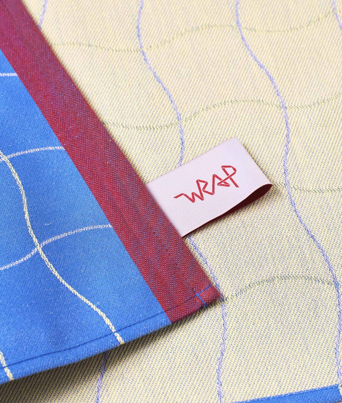 Blue Wavy Check Tea Towel