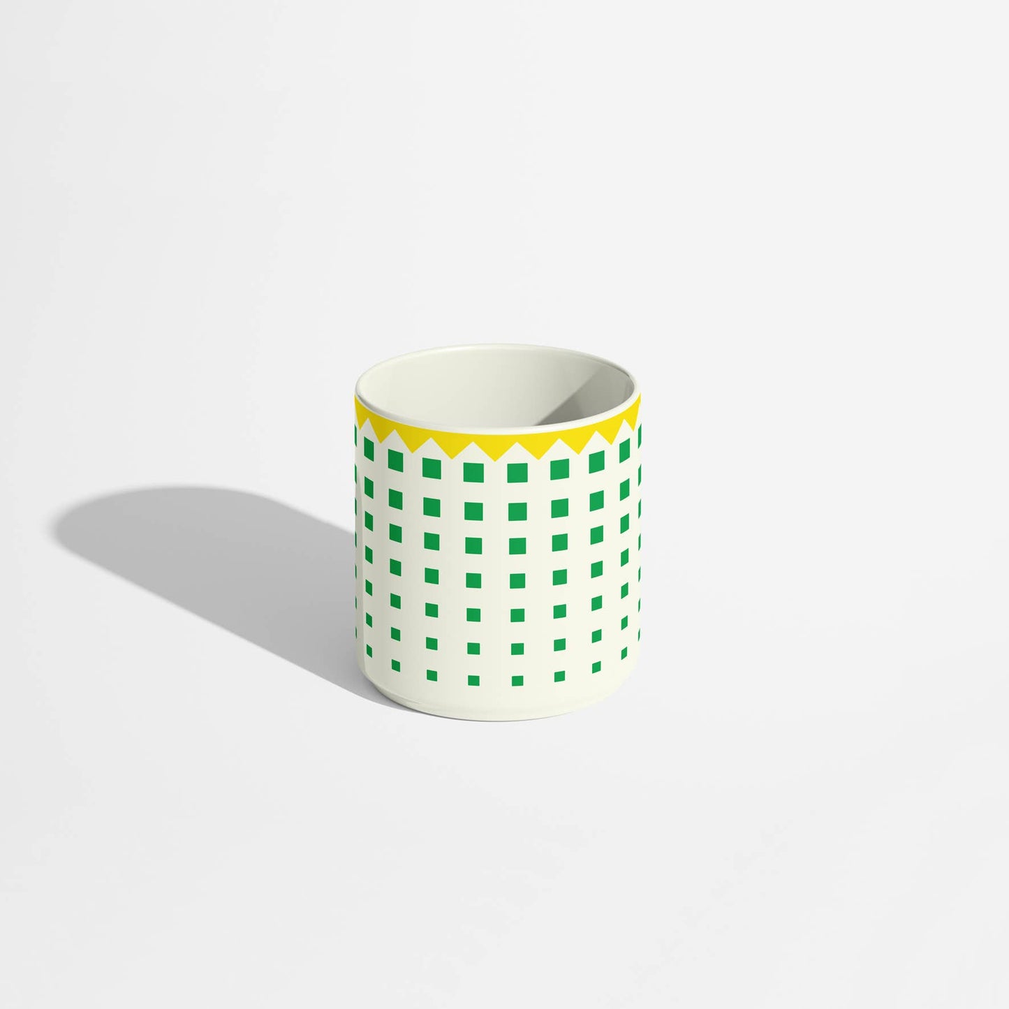 Geometric Porcelain Coffee Cup Green