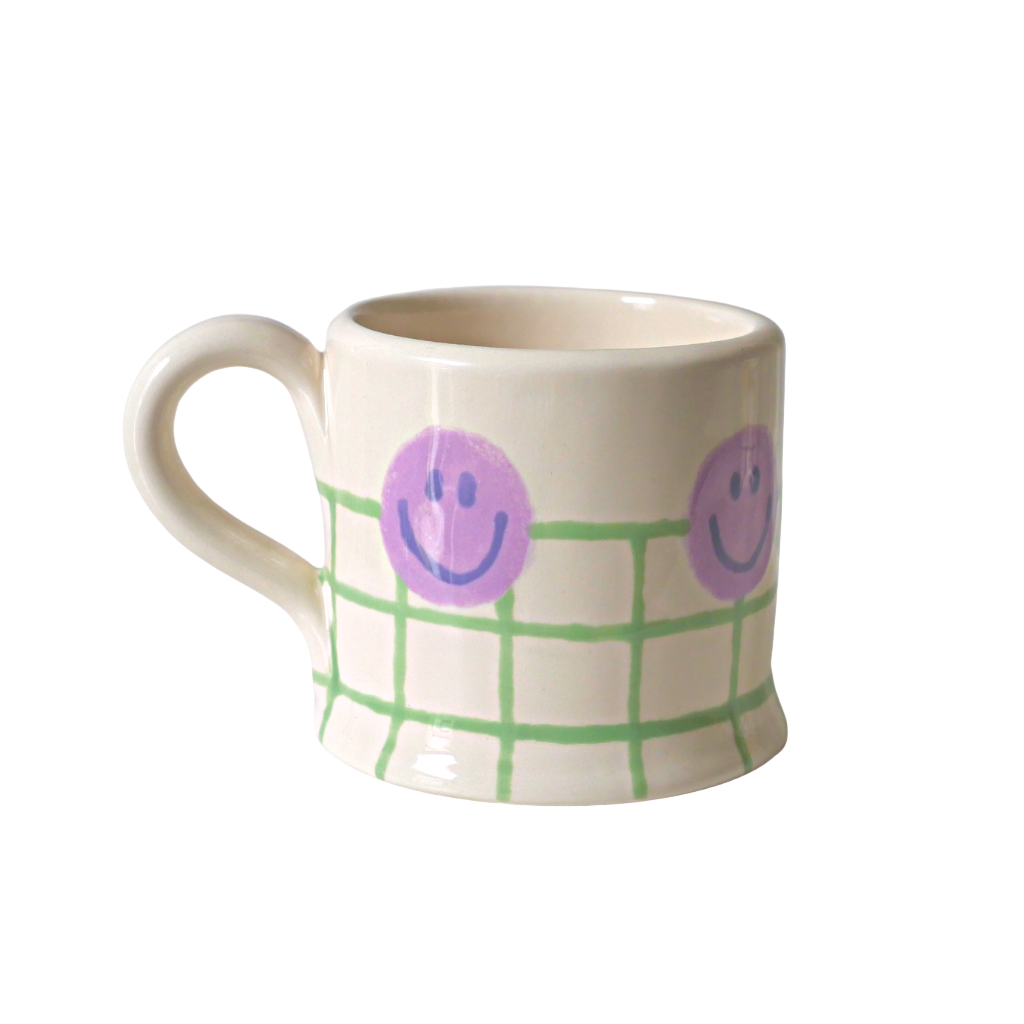 Smiley mug cream & green - Re-leaf