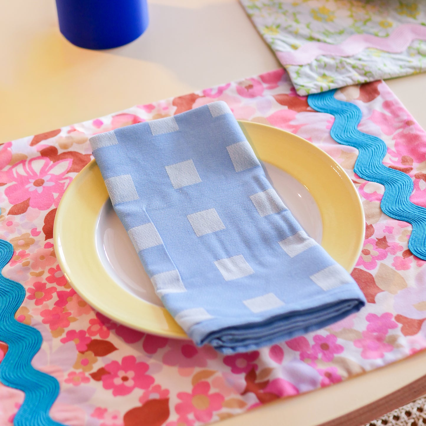 Squares Blue/Soft Aqua Napkin