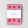 Squares Lilac/Warm Red Cotton Tea Towel
