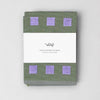 Squares Olive/Lilac Cotton Tea Towel
