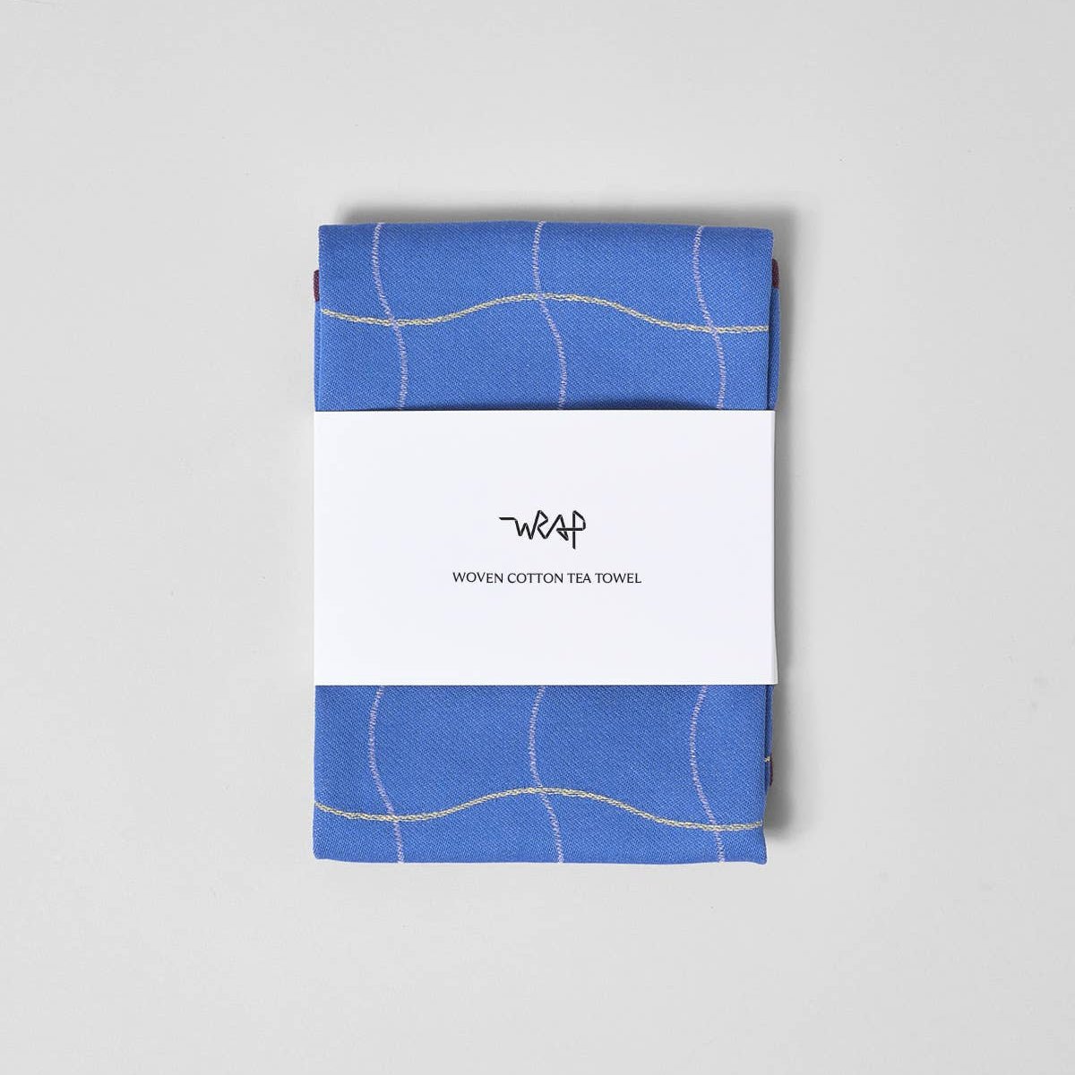 Blue Wavy Check Tea Towel - Re - leaf
