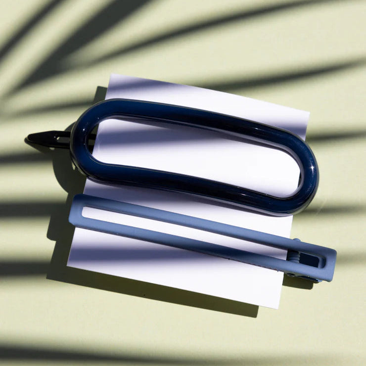 Byron hair clip in navy - Re-leaf