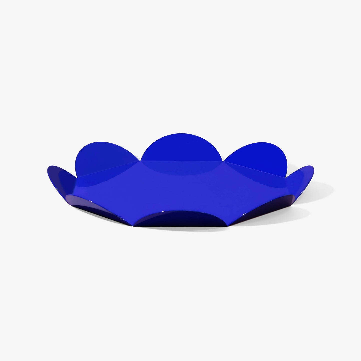 Navy Metal Flower Tray – Sculptural Petal Form