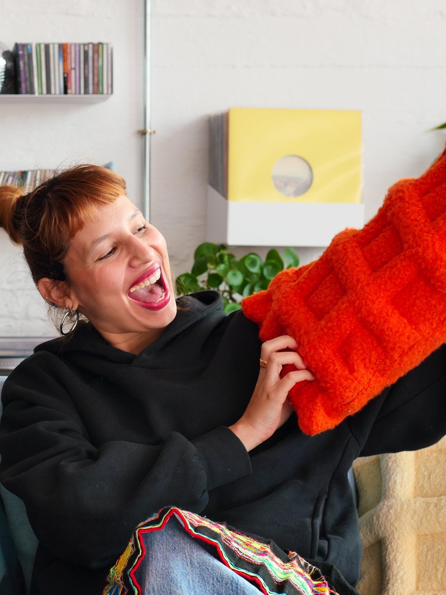 Grid Pillow Tangerine - Re - leaf