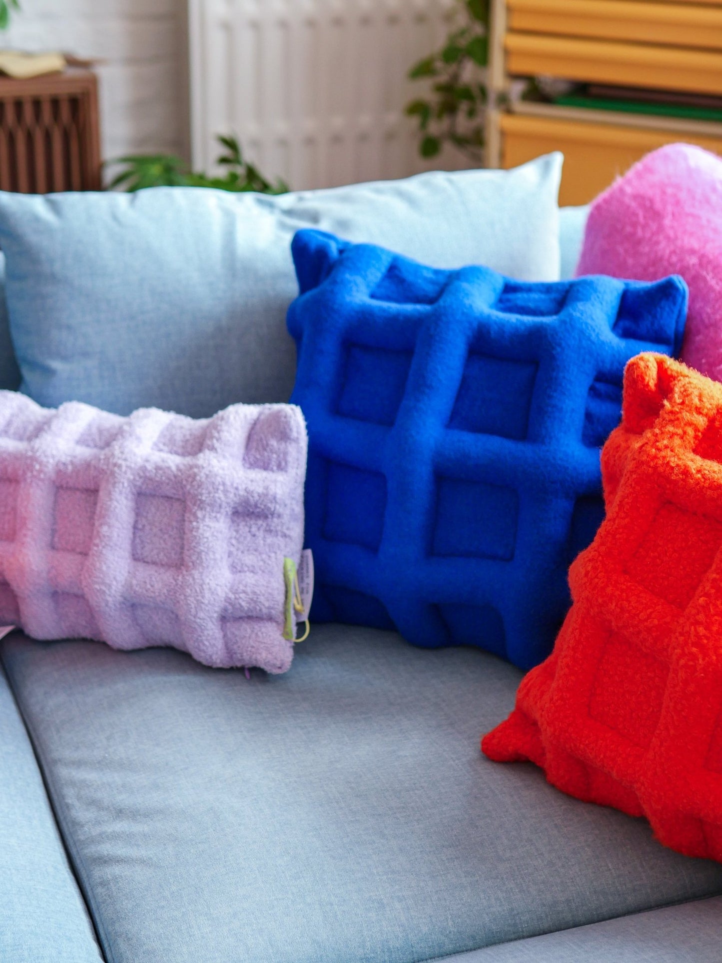 Grid Pillow Tangerine - Re - leaf