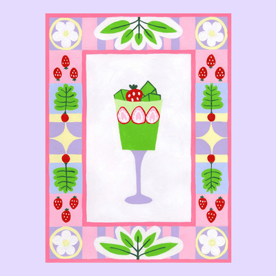 Matcha Strawberry Parfait Print - Re - leaf