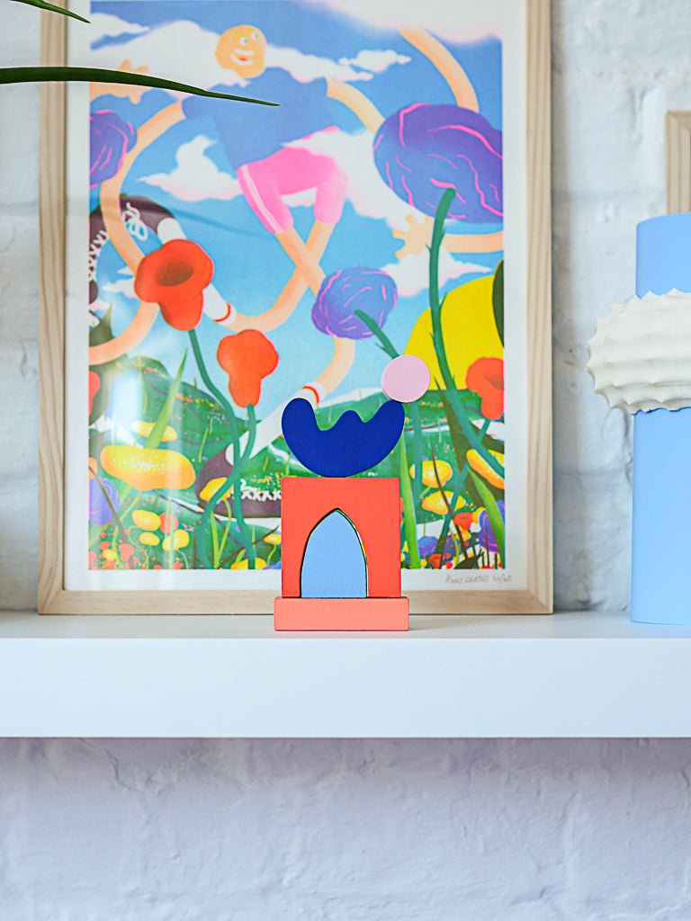 Mini Mem – Handmade Memphis - Inspired Wooden Sculpture - Re - leaf