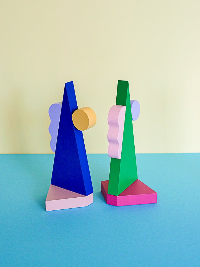 Mini Mem – Handmade Memphis - Inspired Wooden Sculpture - Re - leaf