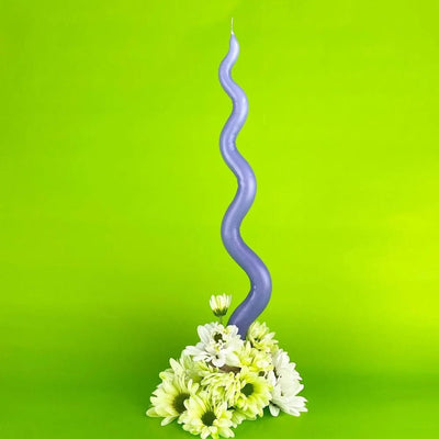 Ripple candle periwinkle - Re - leaf