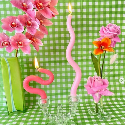 Ripple candle baby pink - Re-leaf