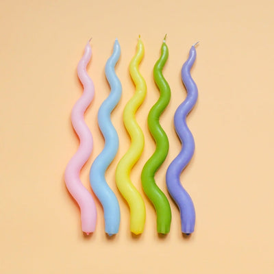 Ripple candle baby pink - Re-leaf