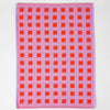 Squares Lilac/Warm Red Cotton Tea Towel - Re - leaf