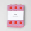 Squares Lilac/Warm Red Cotton Tea Towel - Re - leaf