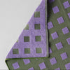 Squares Olive/Lilac Cotton Tea Towel - Re - leaf