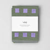 Squares Olive/Lilac Cotton Tea Towel - Re - leaf