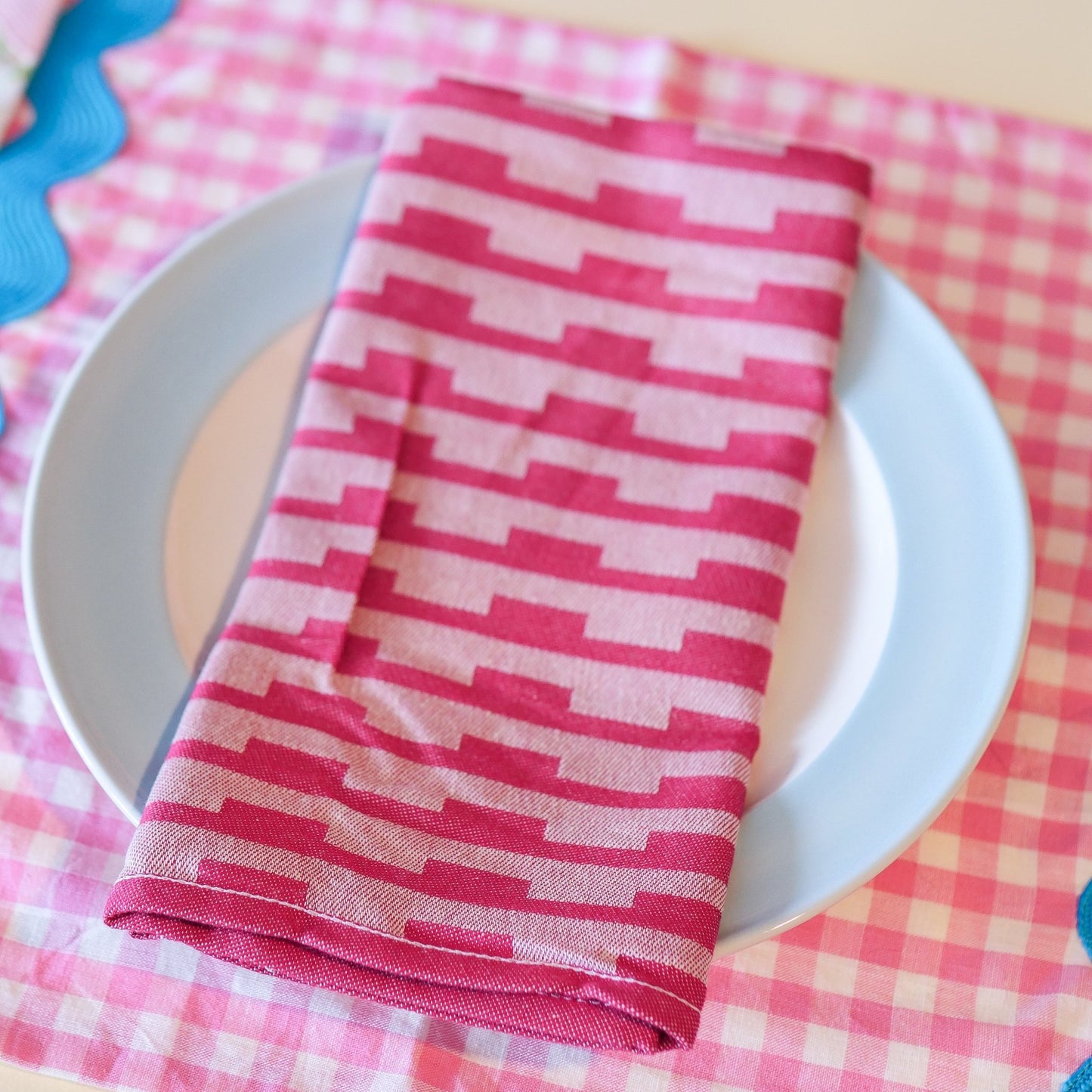 Stripes Burgundy/Natural Napkin - Re - leaf
