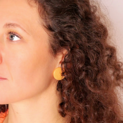 Violette earrings in pastel orange and ice blue - Re-leaf