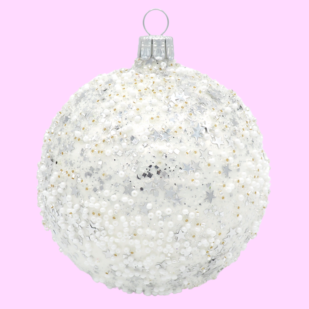 Twinkle bauble Christmas decoration White - Re-leaf