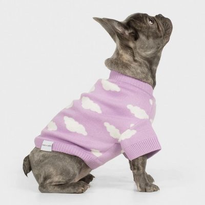 Never Stop Dreaming Dog Knit Jumper Lilac