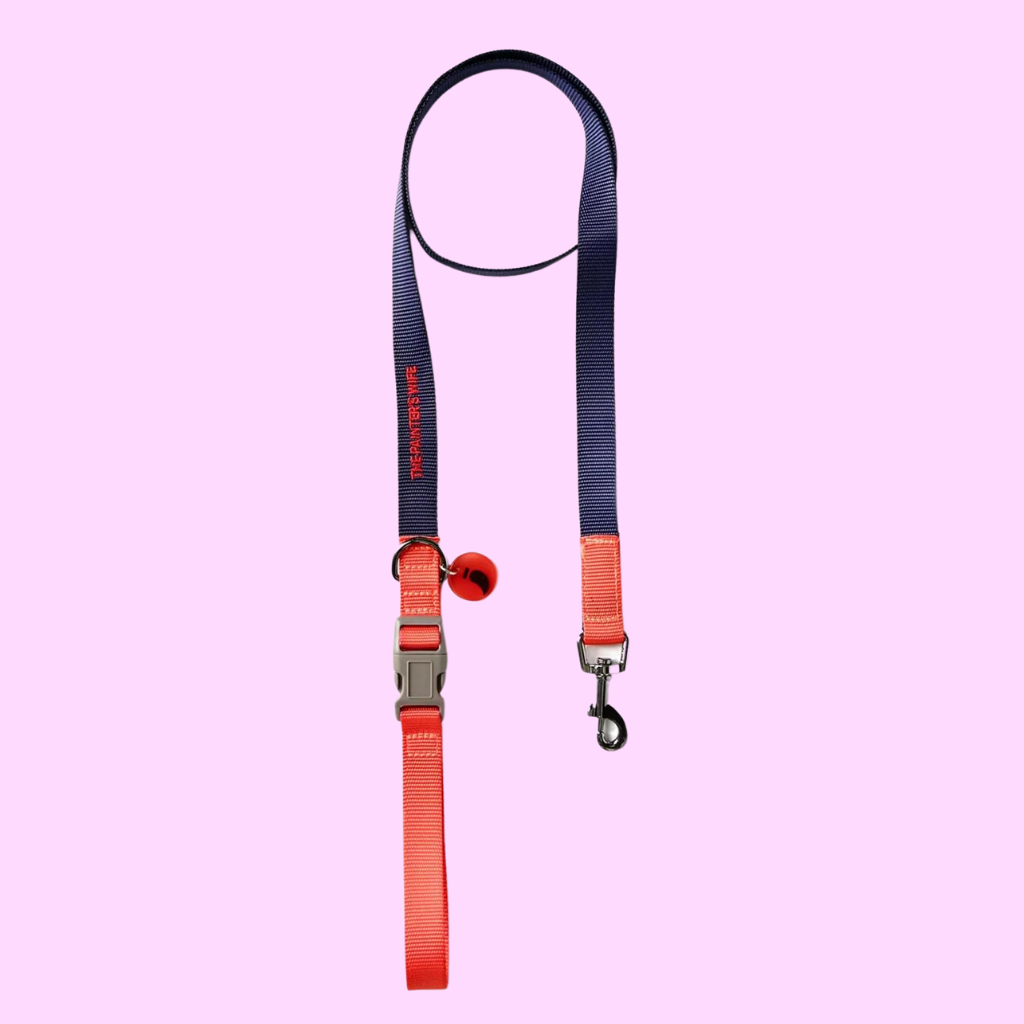 Sonia Dog Leash Vermillion and Cherry - Re-leaf