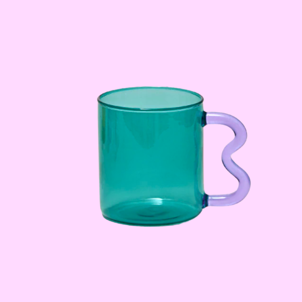 Glass mug, pink