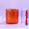 Colorful Ear Glass Mug Amber and Pink