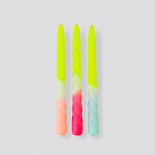Dip Dye Twisted * Ice Cream yellow Decorative candles Pink Stories 