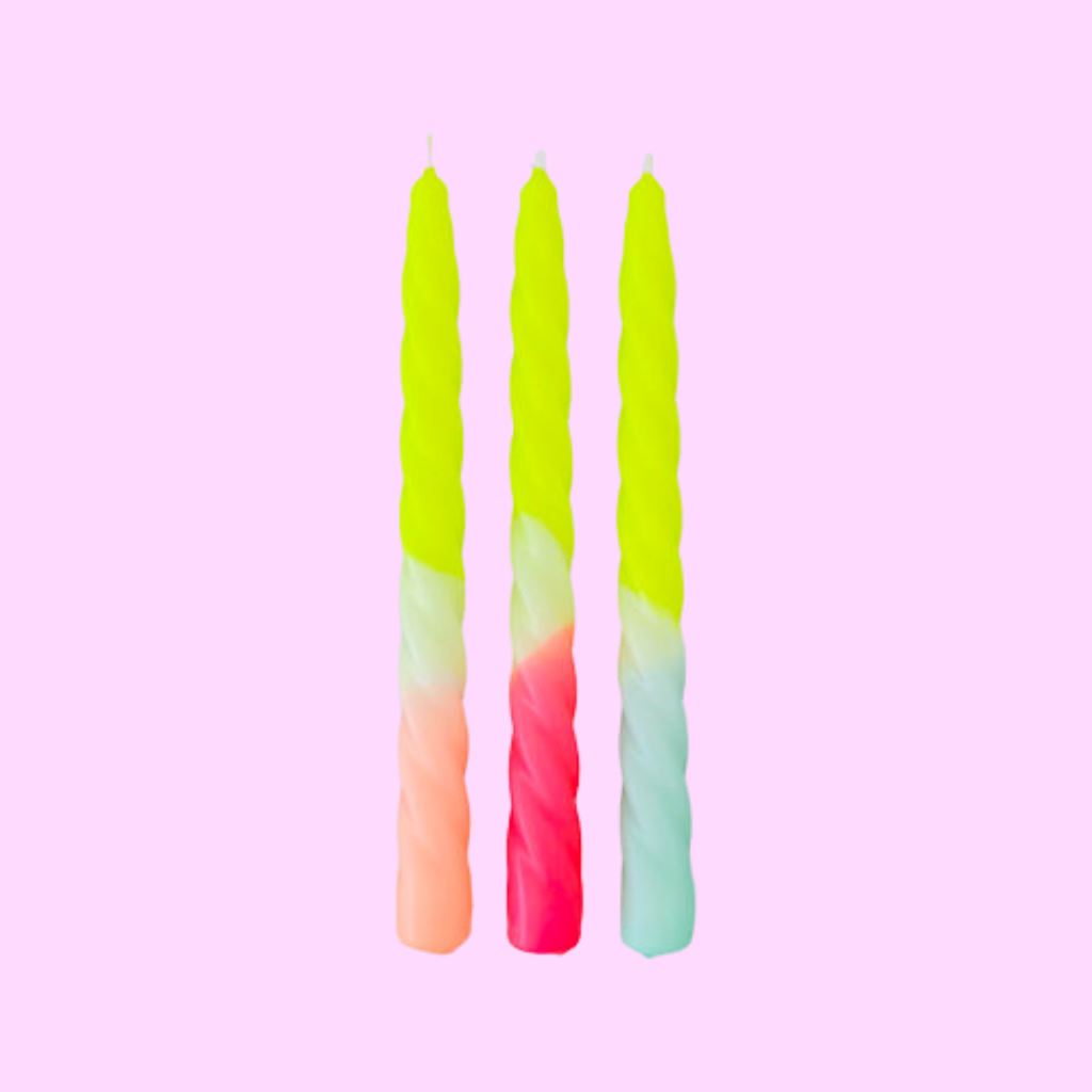 Dip Dye Twisted * Ice Cream yellow Decorative candles Pink Stories 