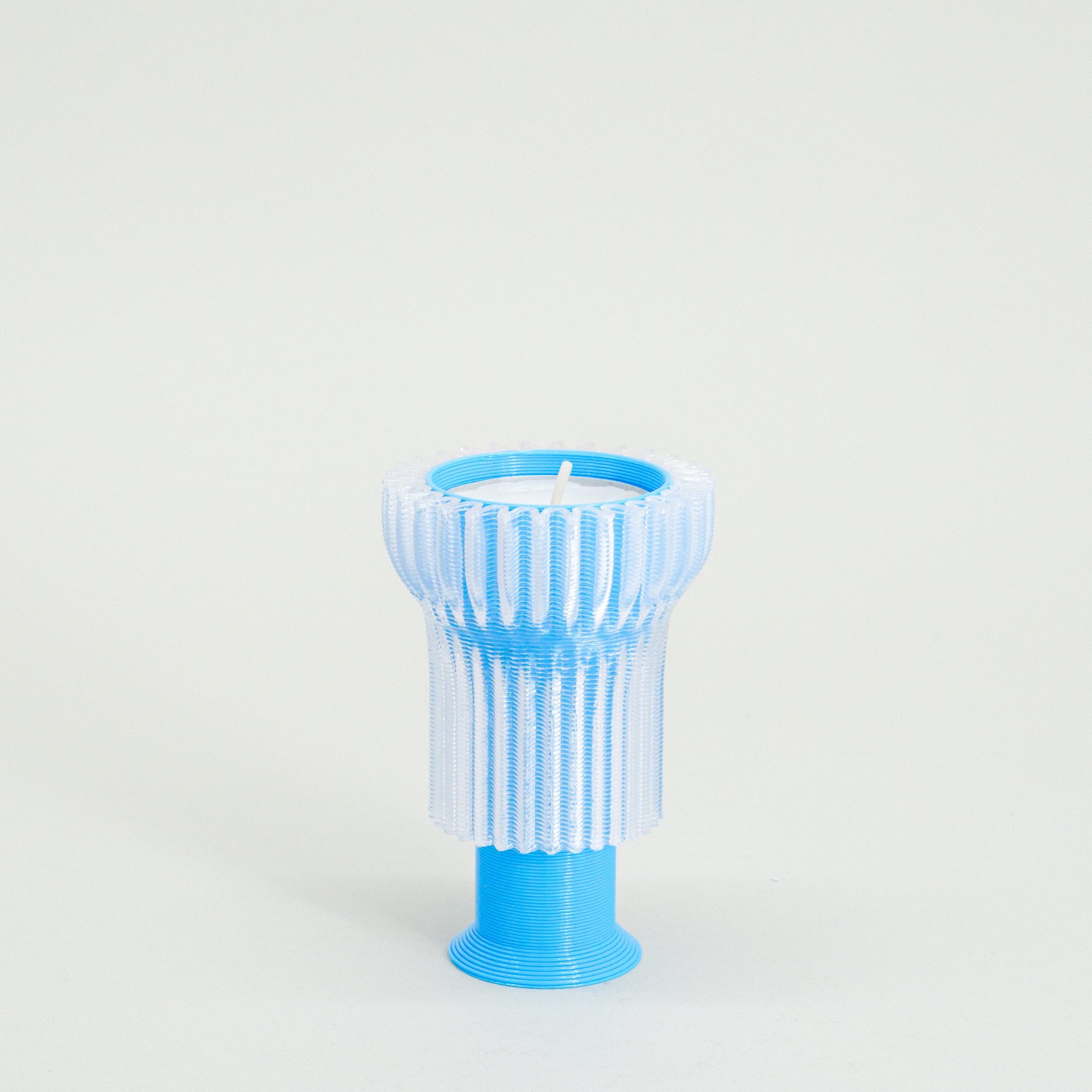 Double candle holder 2.21.2 - blue - Re-leaf