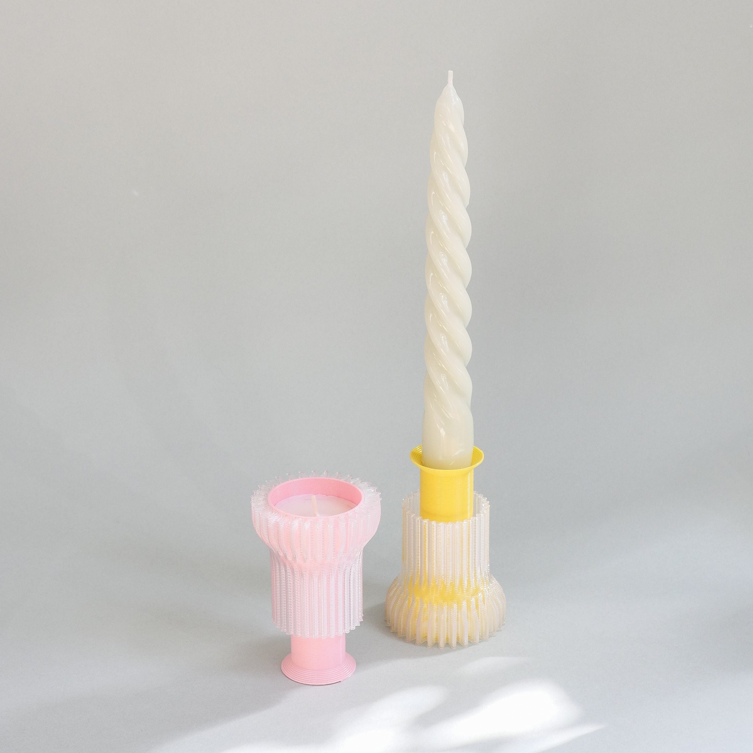 Double candle holder 2.21.2 - pink - Re-leaf