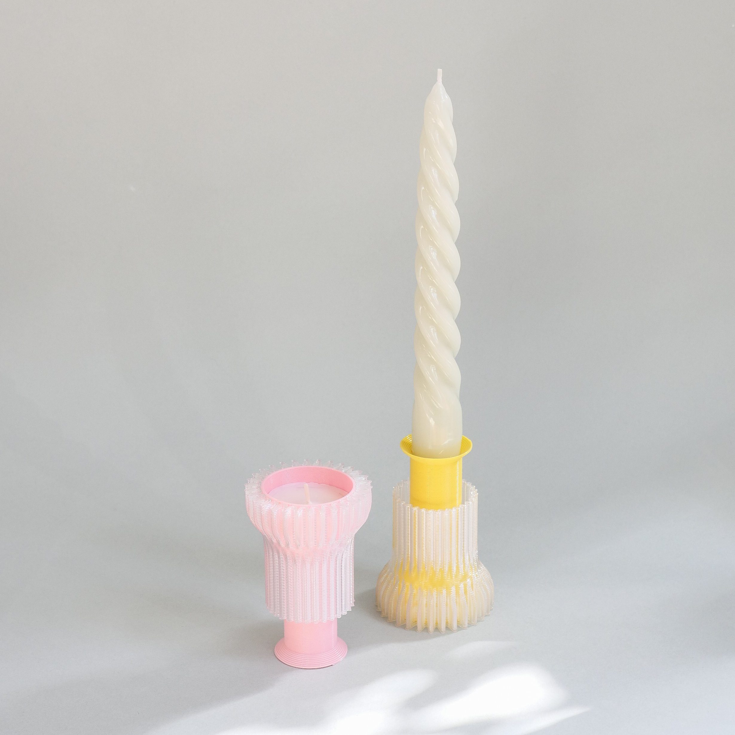 Double candle holder 2.21.2 - yellow - Re-leaf