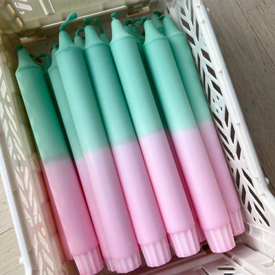 Pink/mint - candle - Re - leaf