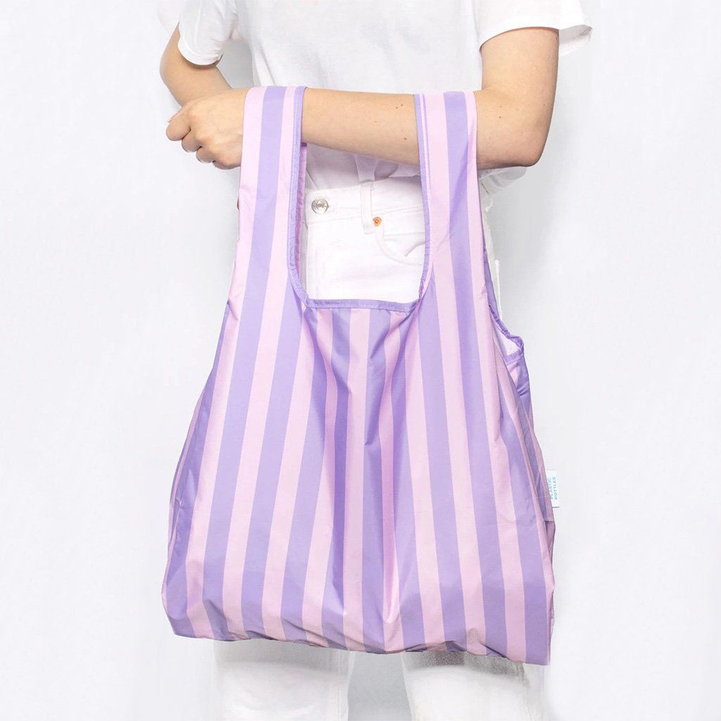 Reusable bag purple stripes - Re - leaf