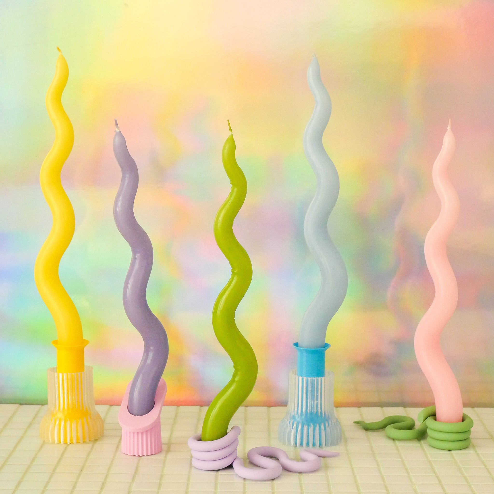 Candle Ripple Effect Ripple candle baby pink | Re-leaf