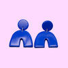 Royal blue arch earrings - Re - leaf