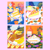 Set of 4 printed recipes - Re - leaf
